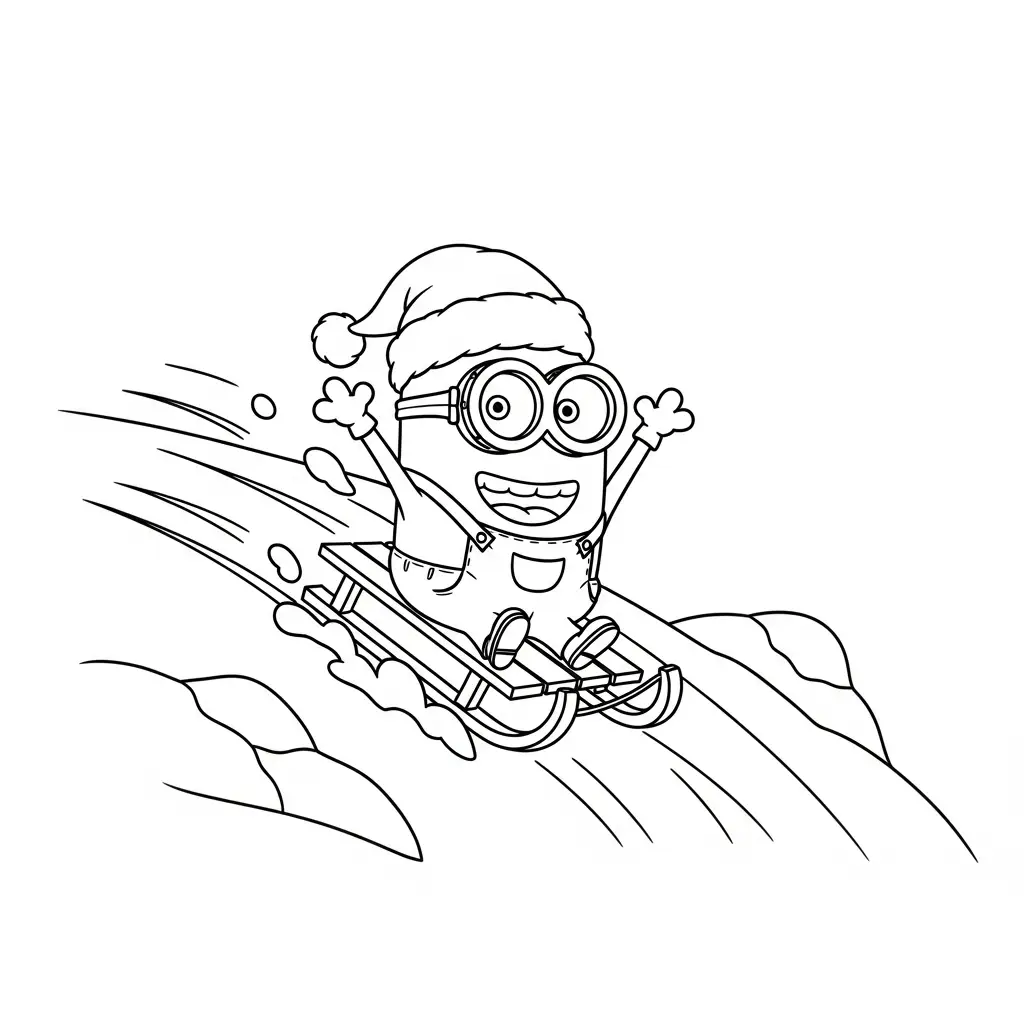 Minion de Navidad para colorear para imprimir para niño de 6 años 1