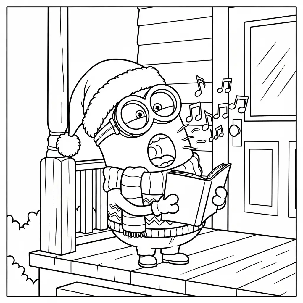 Minion de Navidad para colorear para niño de 10 años 1