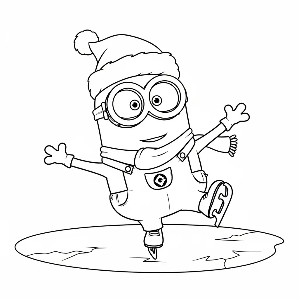 imprimir Minion de Navidad para colorear gratis