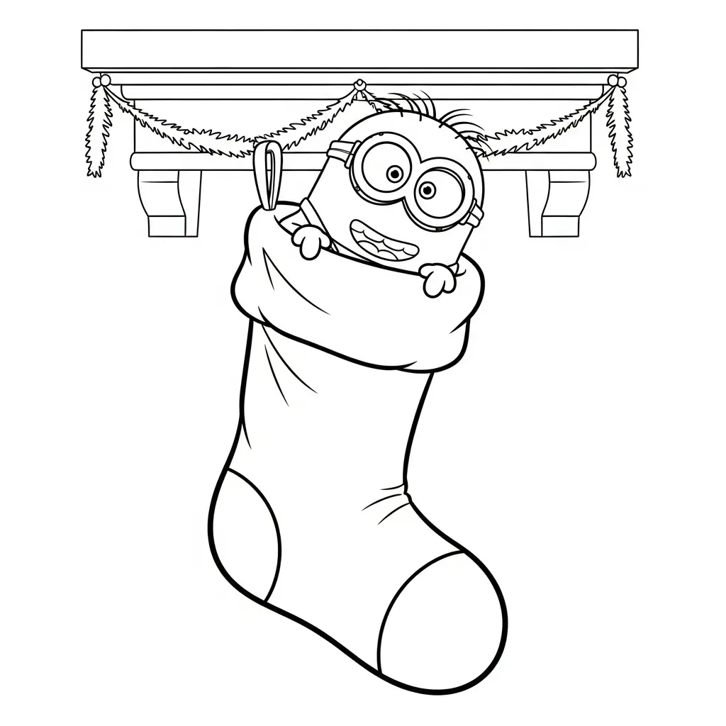 Minion de Navidad para colorear para imprimir para niño de 9 años 4