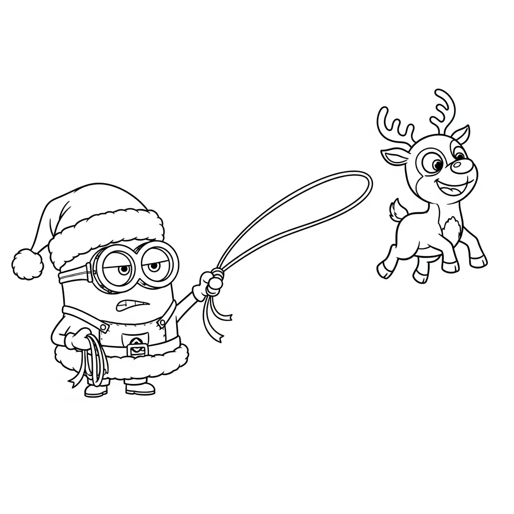 imagen para colorear Minion de Navidad niño 1