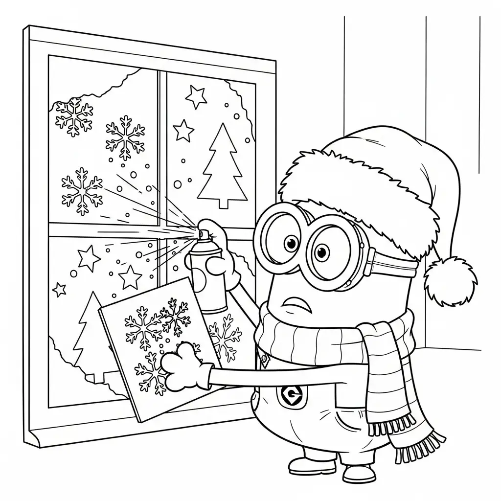 Minion de Navidad para colorear para imprimir gratis 4