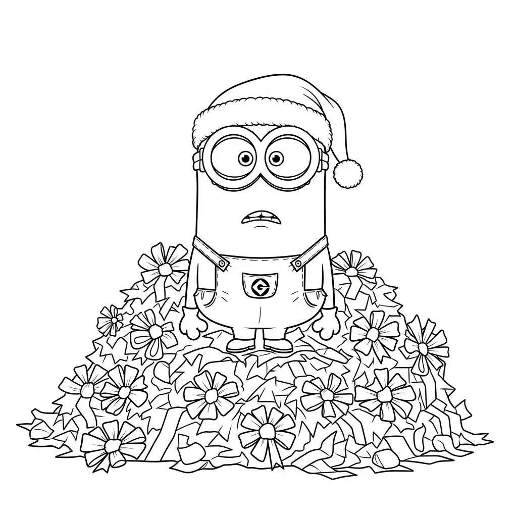 Minion de Navidad para colorear para imprimir 1