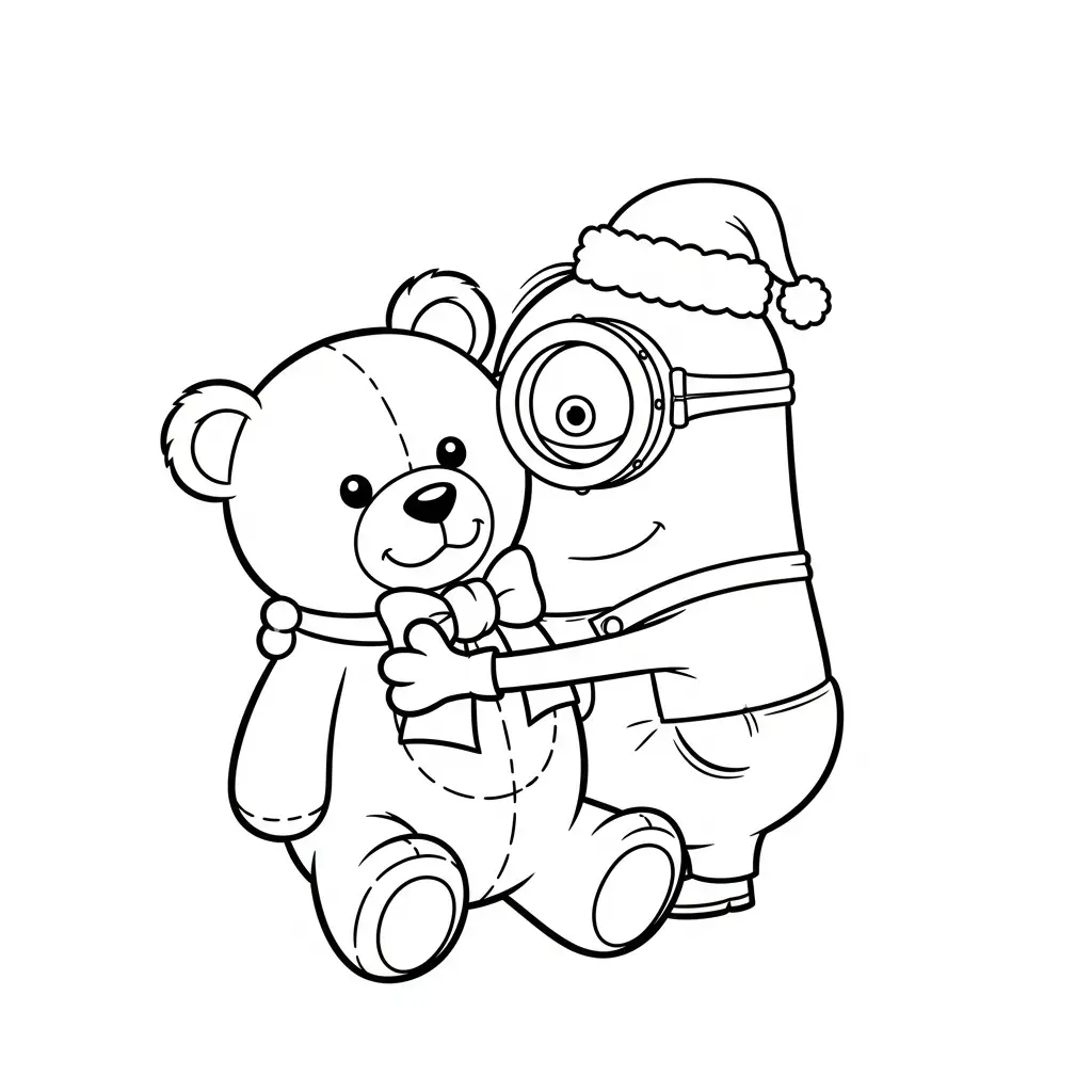Minion de Navidad para colorear y recortar para imprimir 1