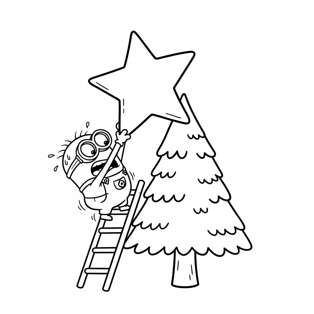 Minion de Navidad para colorear gratis en línea