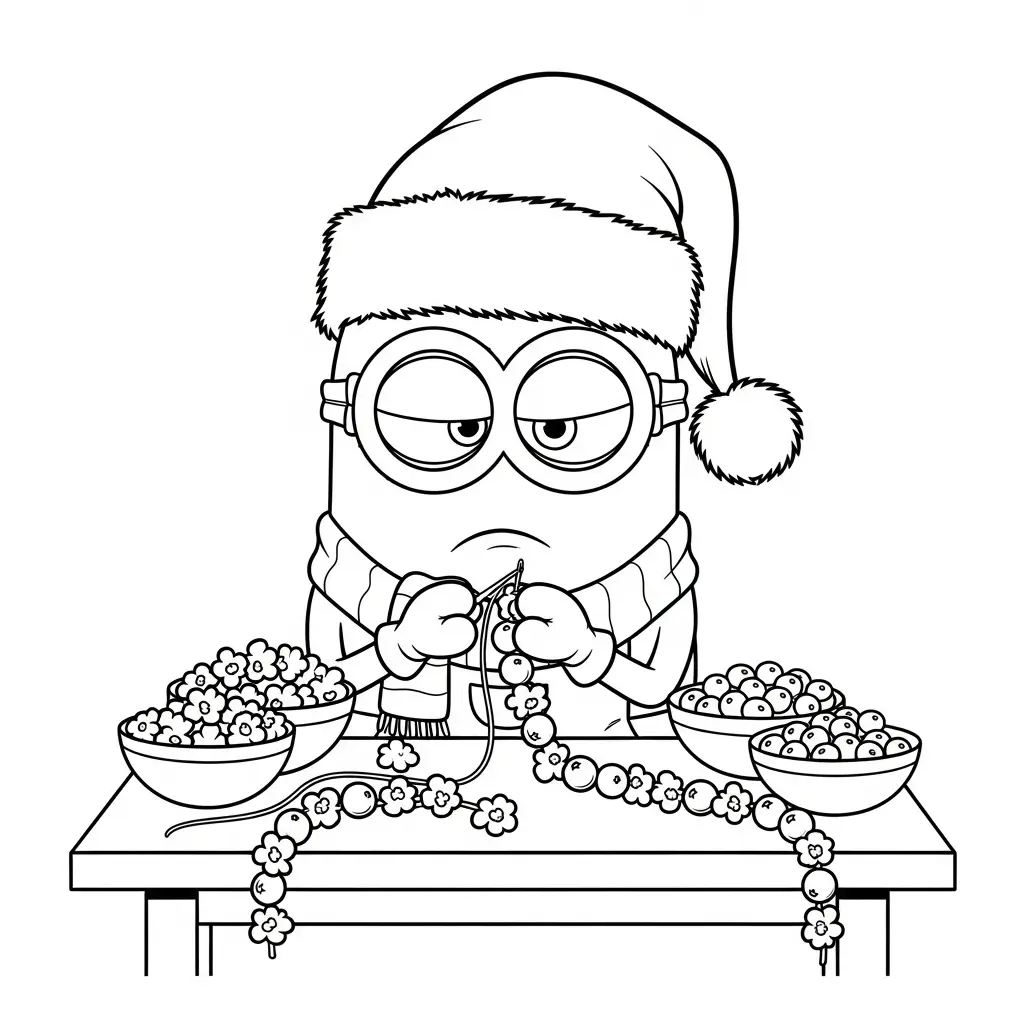 Minion de Navidad para colorear gratis 1