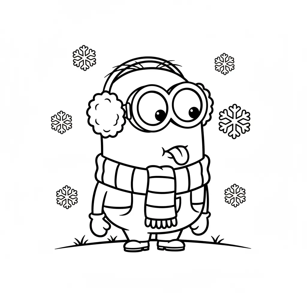 imagen para colorear Minion de Navidad niño