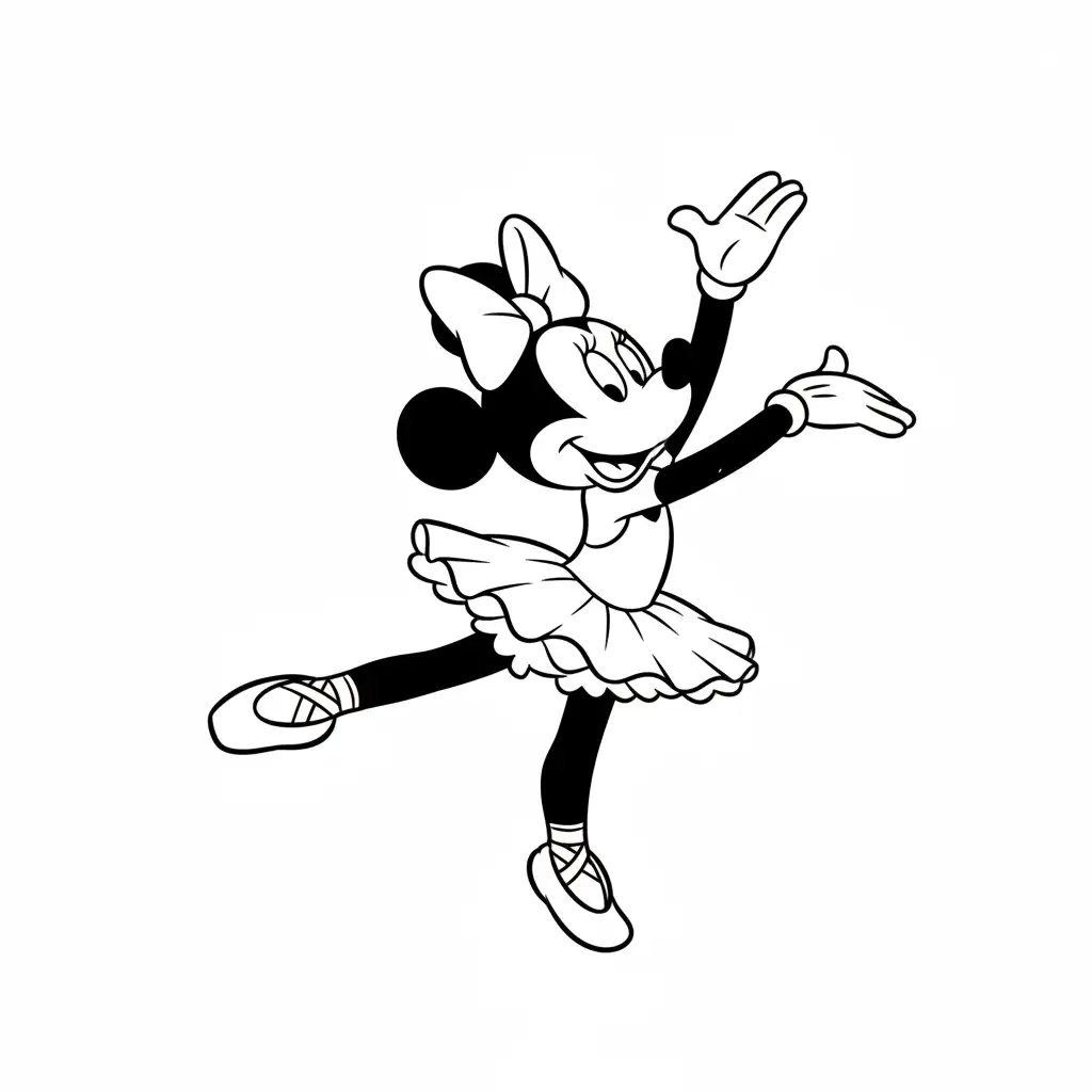 Minnie Mouse para colorear para imprimir para niño de 6 años 1