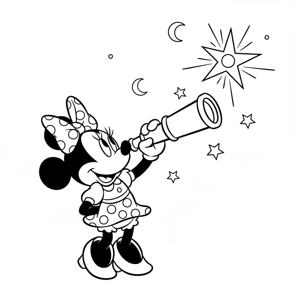 Minnie Mouse para colorear para imprimir para niño de 9 años