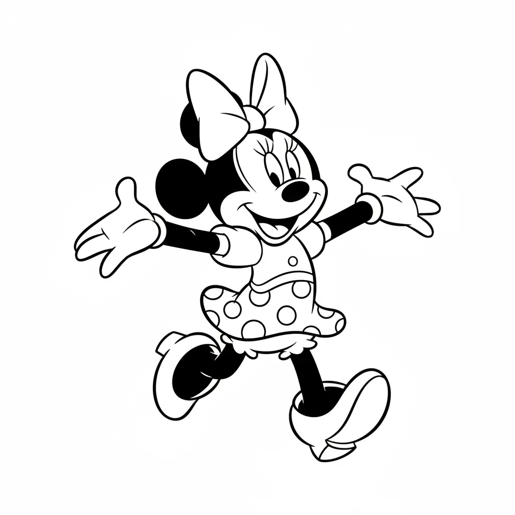 Minnie Mouse para colorear para imprimir para niño de 8 años