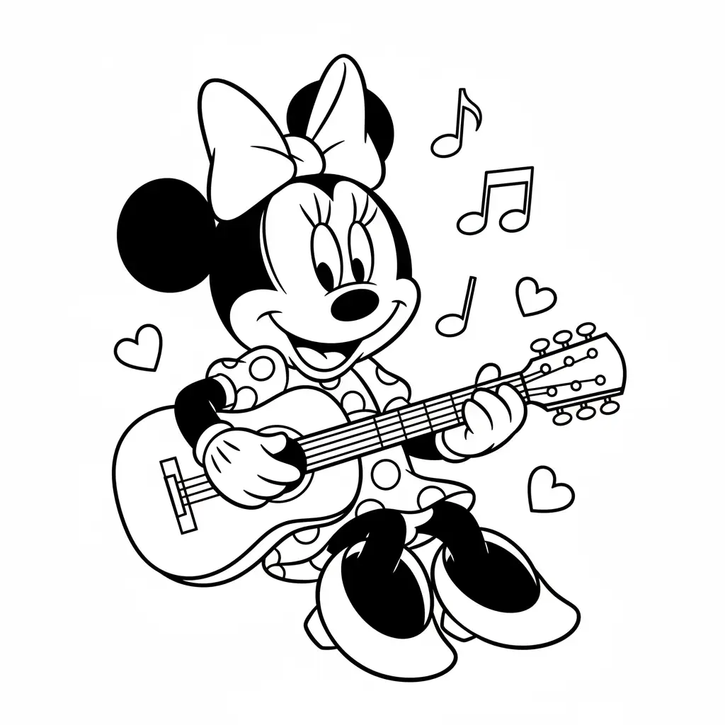 Minnie Mouse para colorear para niño para imprimir