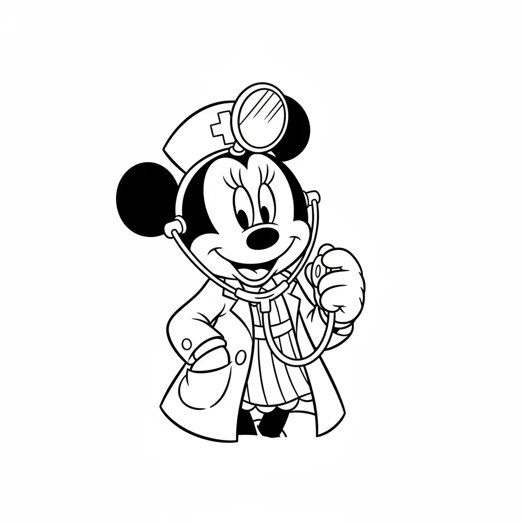 Minnie Mouse para colorear y aprendizaje