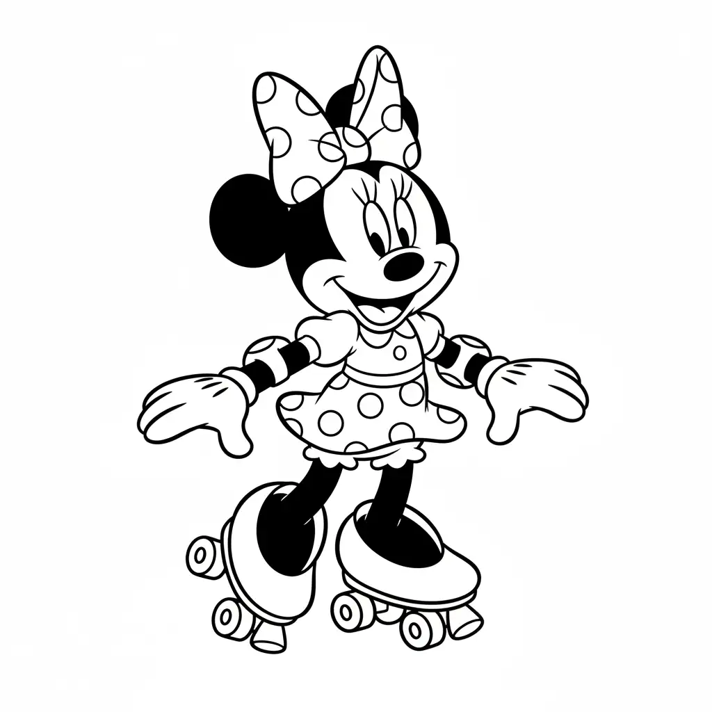 Minnie Mouse para colorear y recortar para imprimir gratis