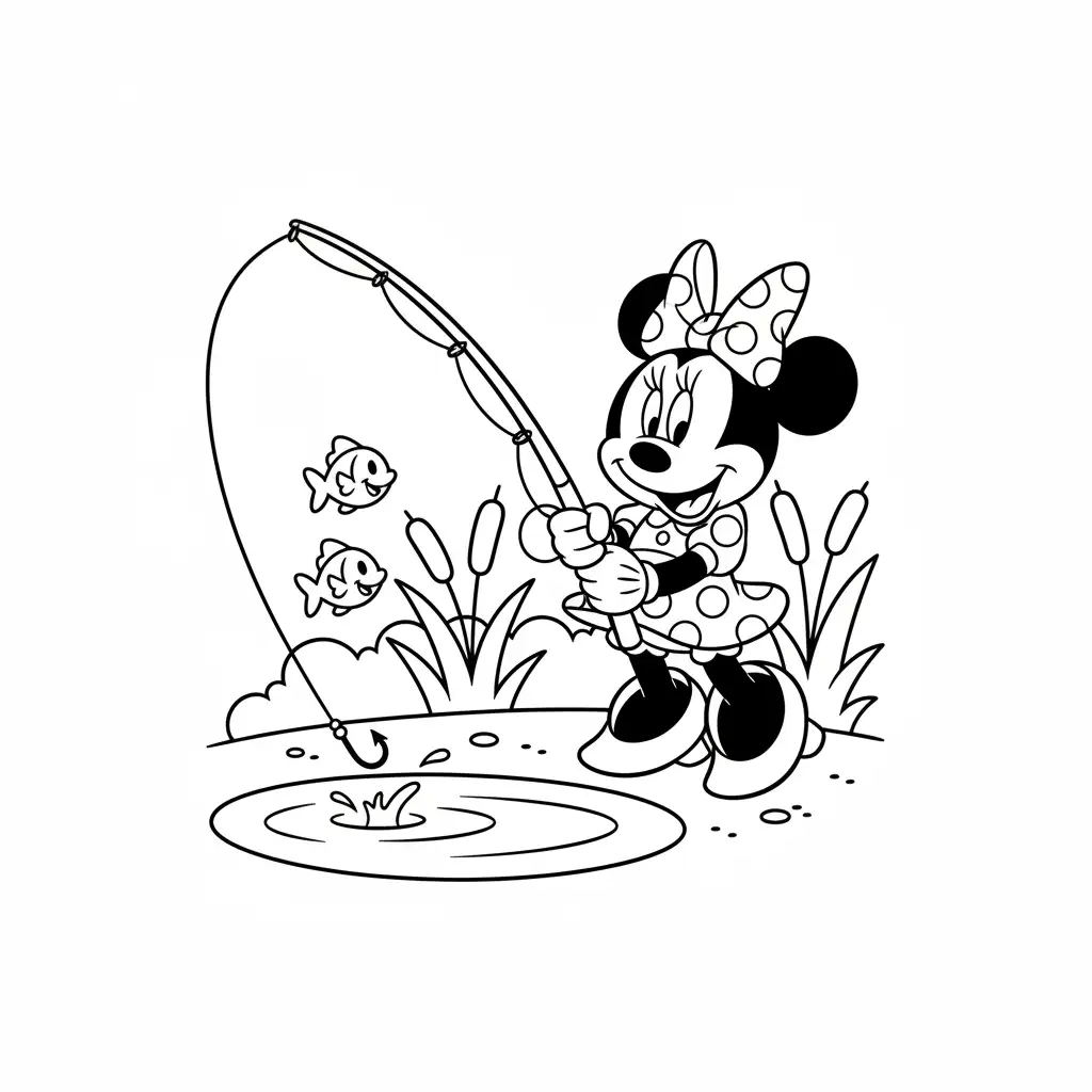 Minnie Mouse para colorear para niño de 4 años