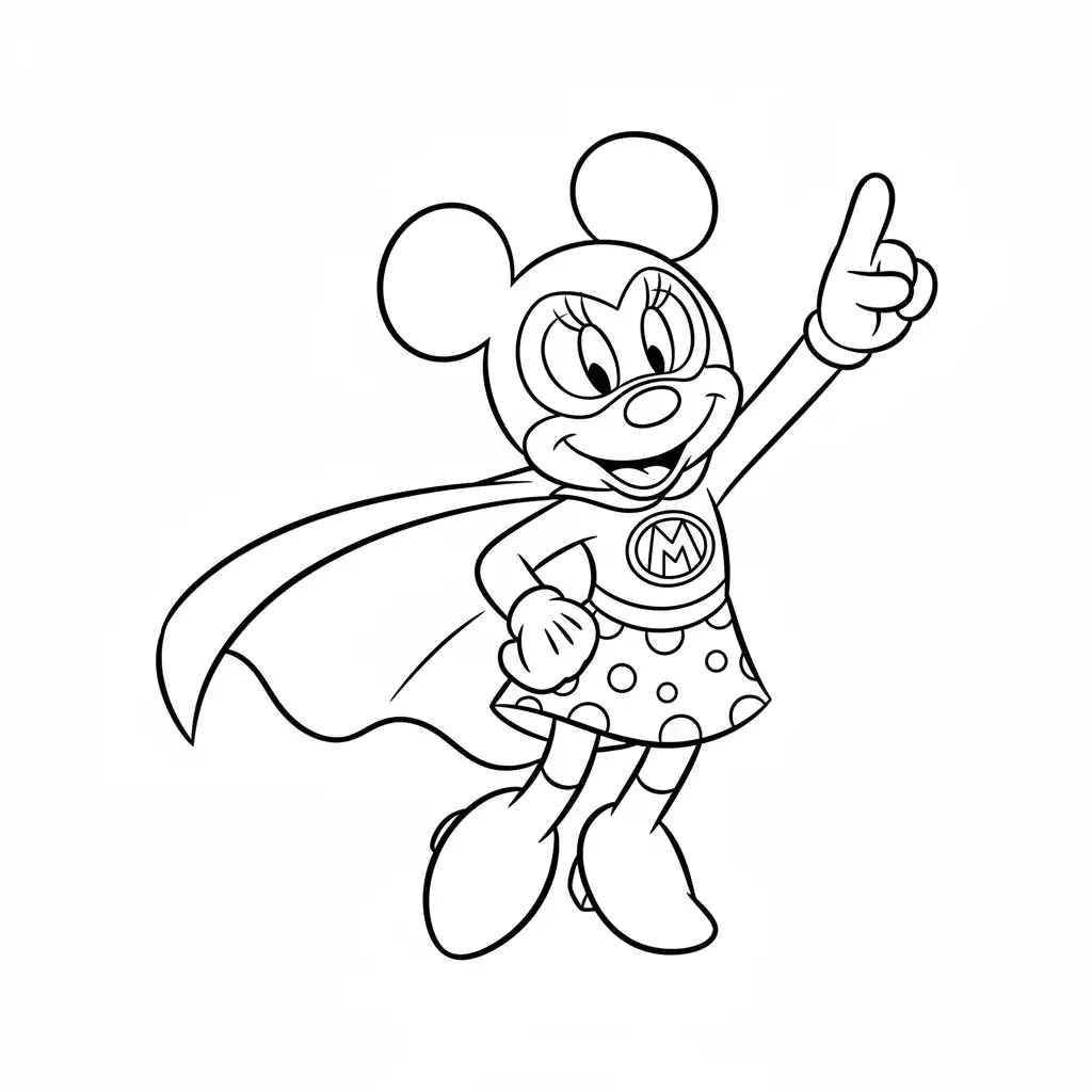 Minnie Mouse para colorear para niño de 7 años