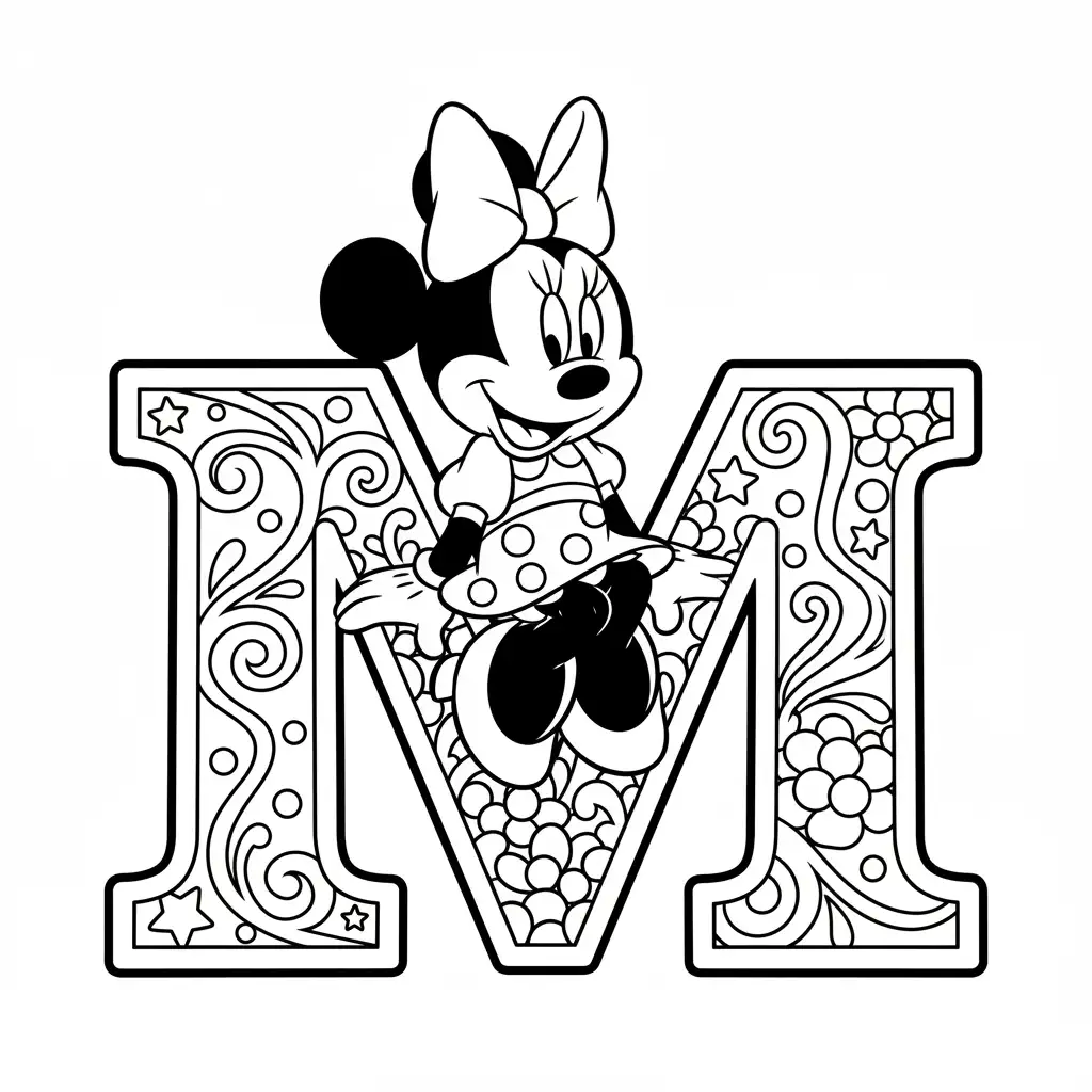 Minnie Mouse para colorear para imprimir para niño de 3 años