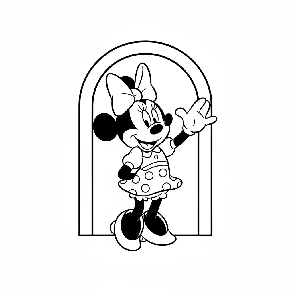 Minnie Mouse para colorear para niños para imprimir 1