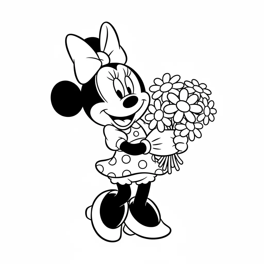 Minnie Mouse para colorear para imprimir pdf gratis