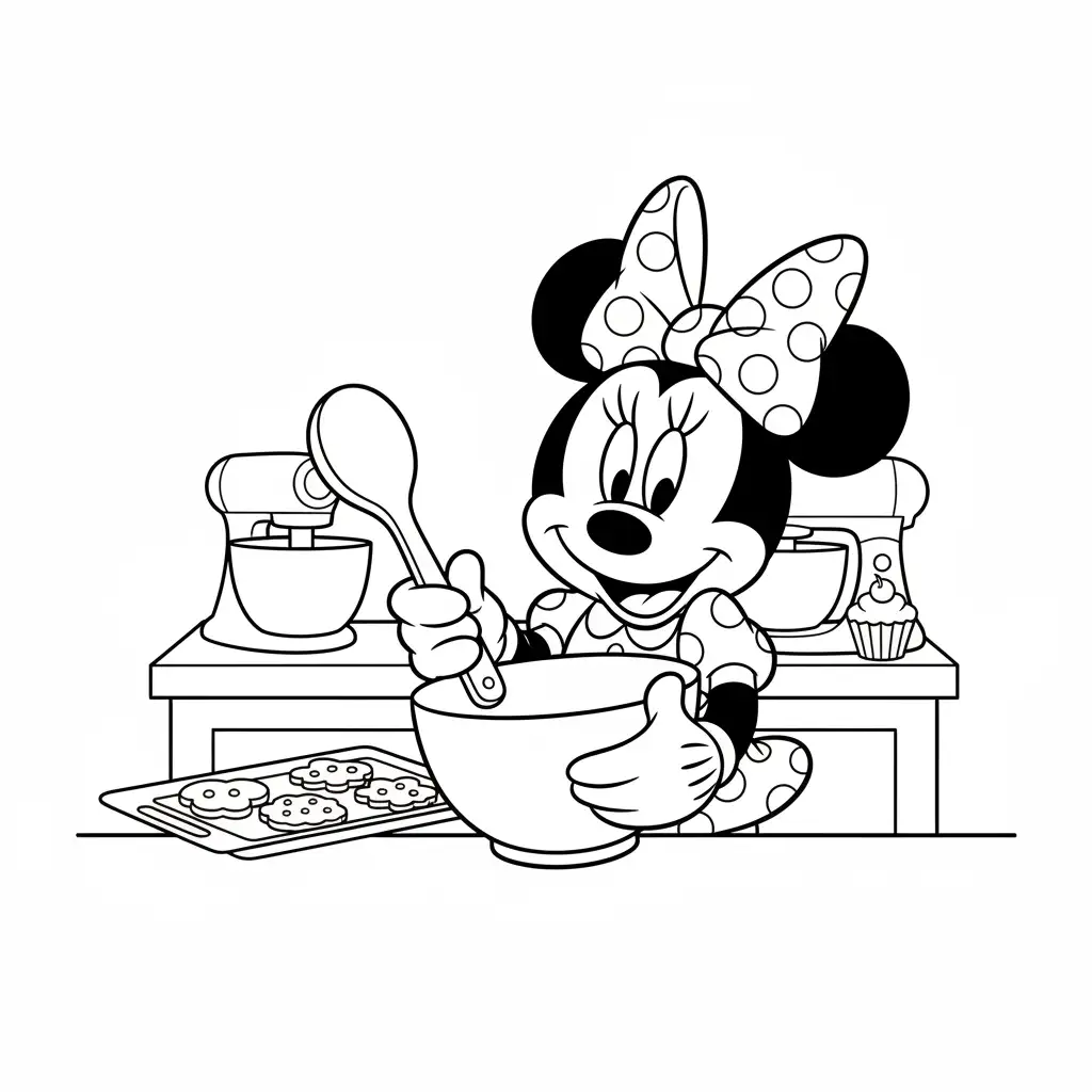 Minnie Mouse para colorear gratis para niños