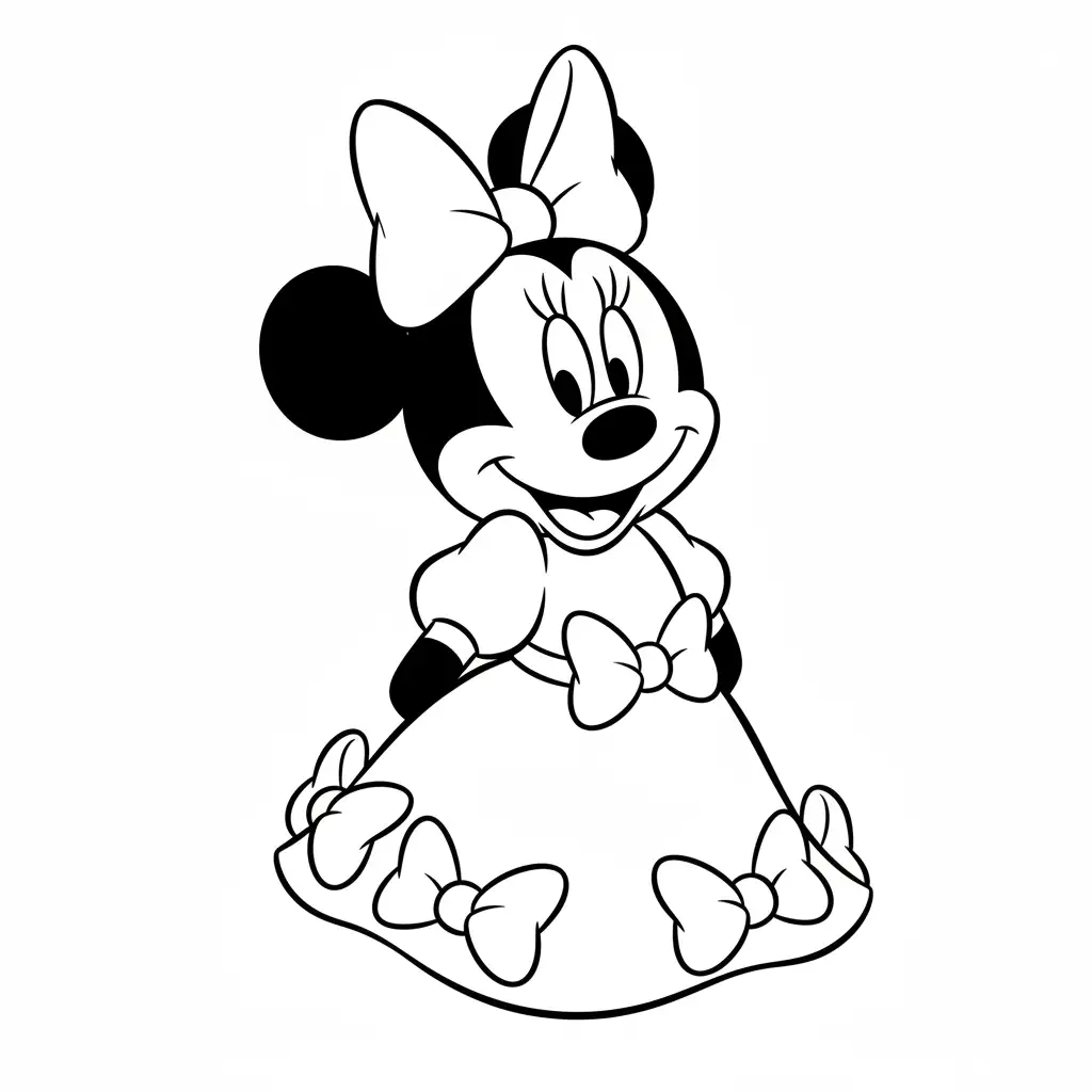Minnie Mouse de Navidad para colorear para niño