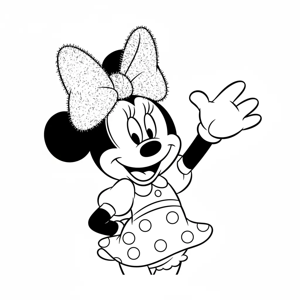 Minnie Mouse de Navidad para colorear para niño de 10 años