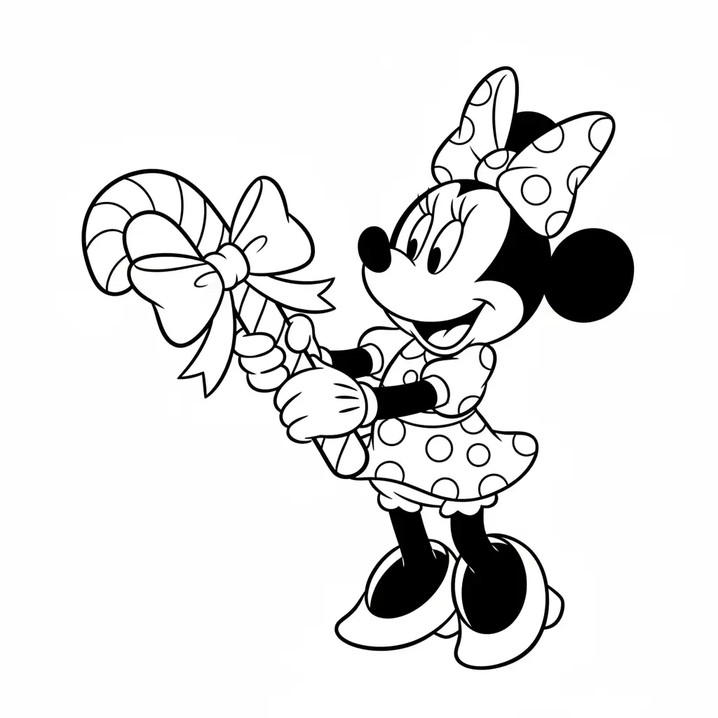 Minnie Mouse de Navidad para colorear para imprimir para niño de 10 años