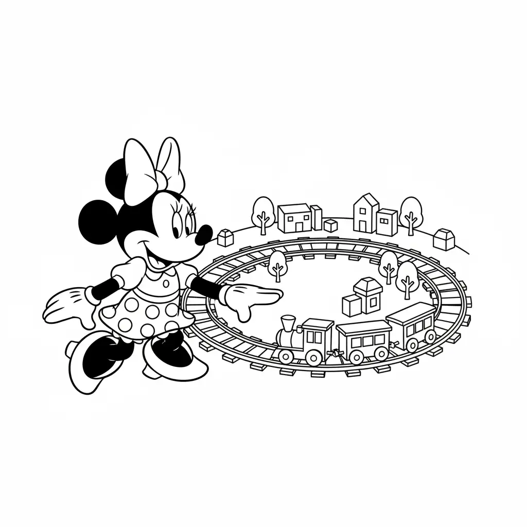 Minnie Mouse de Navidad para colorear para niños para imprimir