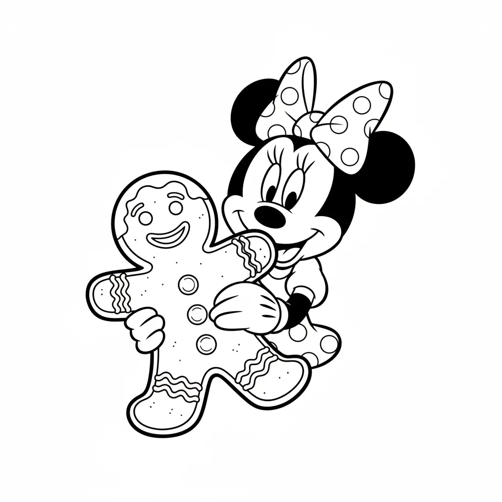 Minnie Mouse de Navidad para colorear para imprimir para niño de 8 años