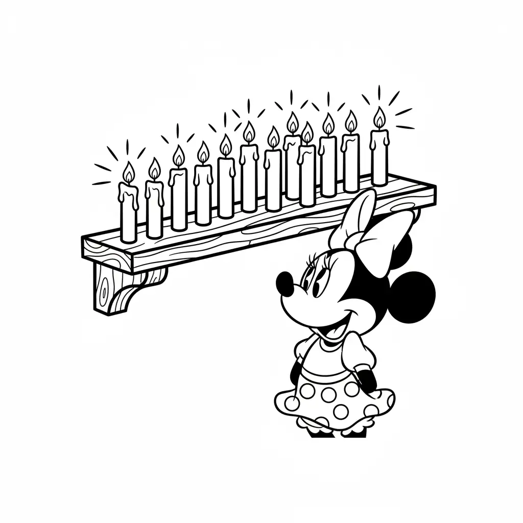 imagen de Minnie Mouse de Navidad para colorear para niño