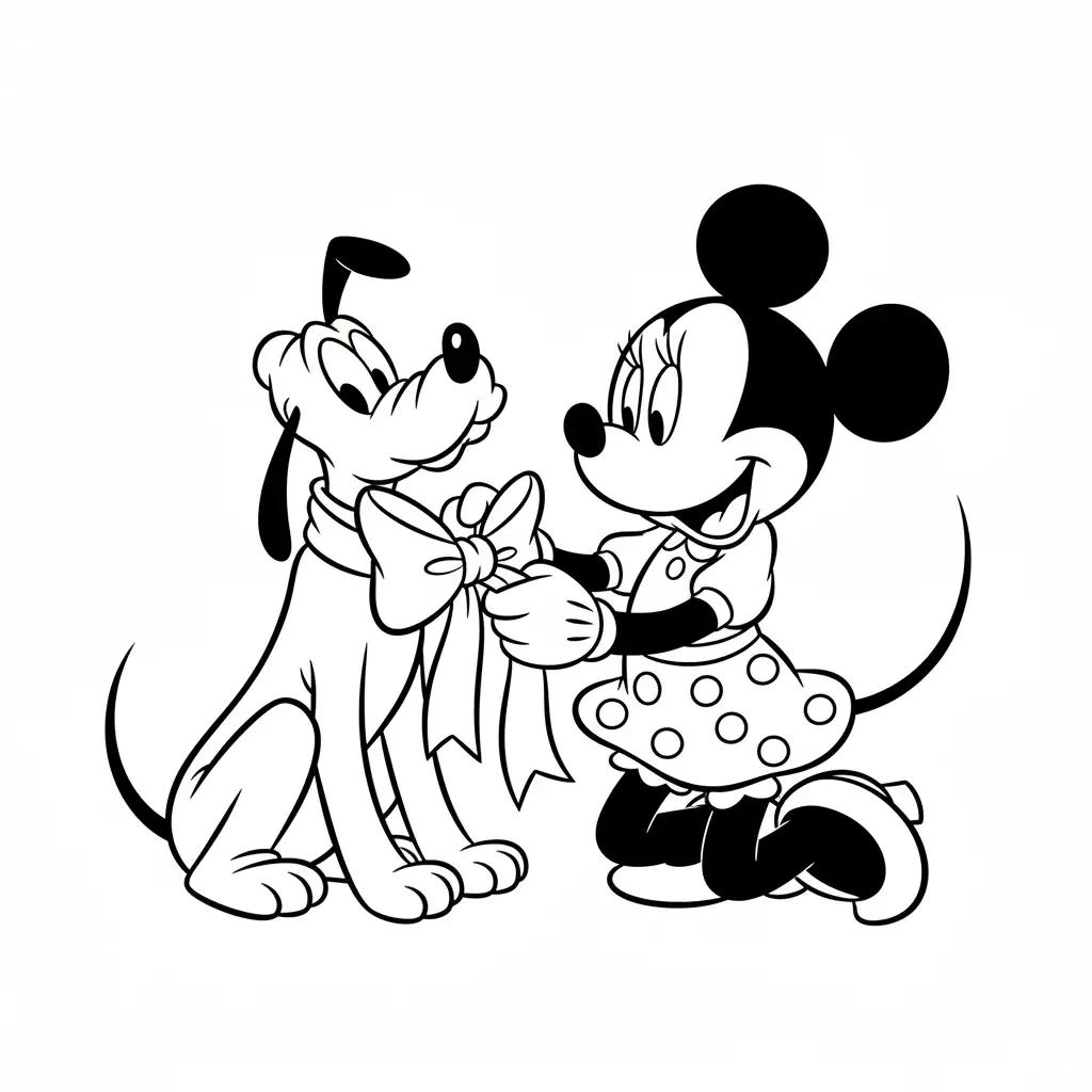 Minnie Mouse de Navidad para colorear para niño de para imprimir