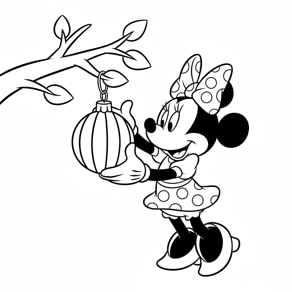 Minnie Mouse de Navidad para colorear para niño de 6 años