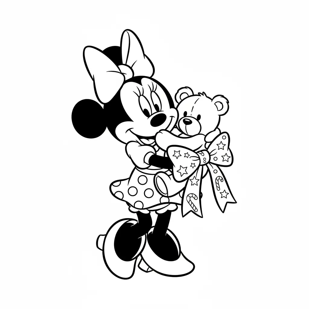 Minnie Mouse de Navidad para colorear para imprimir gratis