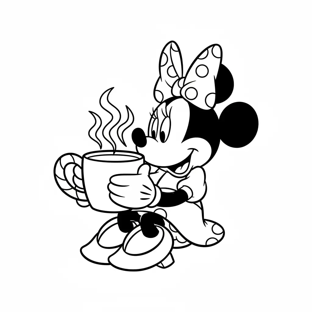 Minnie Mouse de Navidad para colorear para niño de 6 años 1