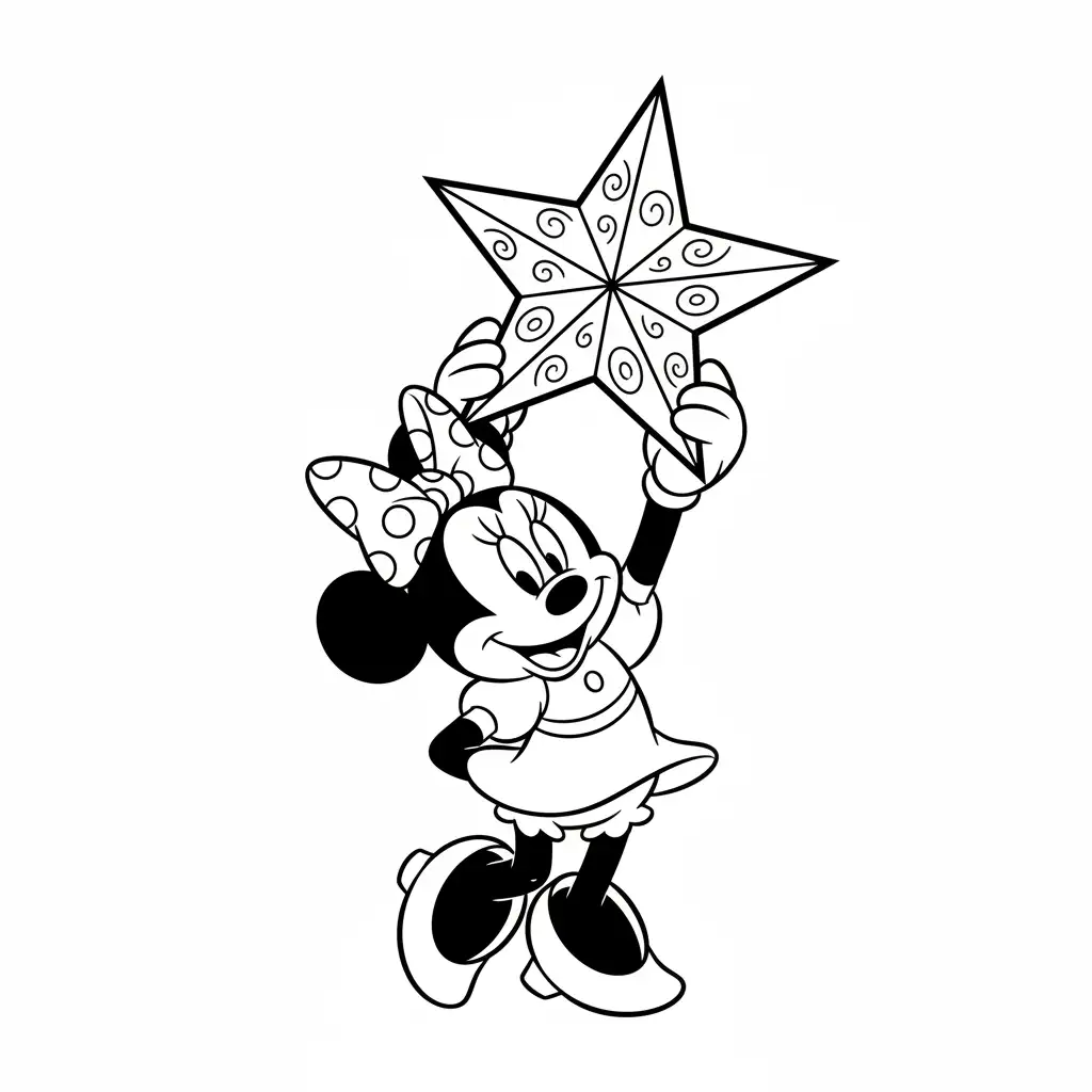 imagen para colorear Minnie Mouse de Navidad niño