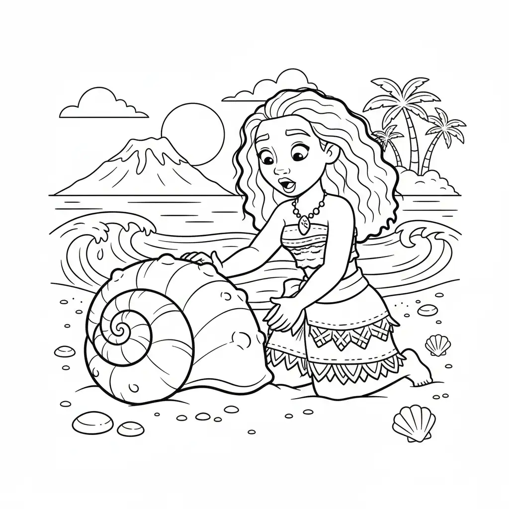 Moana para colorear y dibujos 1