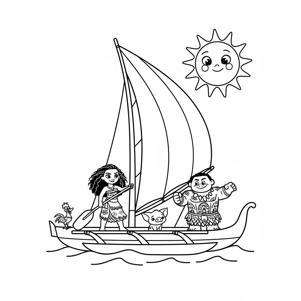 Moana para colorear para imprimir para niño de 2 años