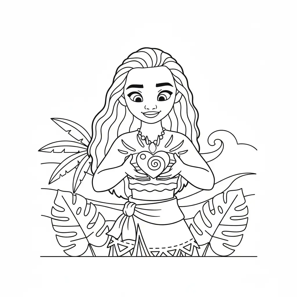 Moana para colorear para imprimir gratis pdf