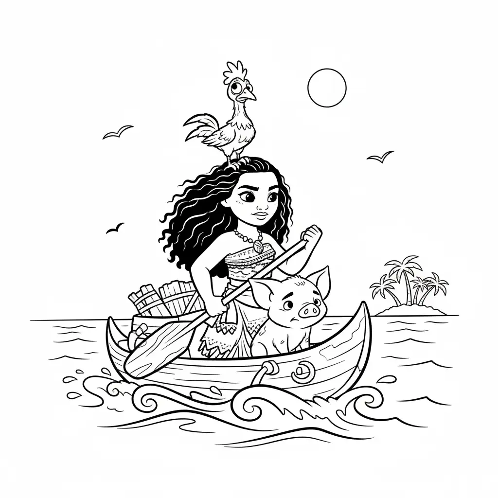 Moana para colorear gratis 1