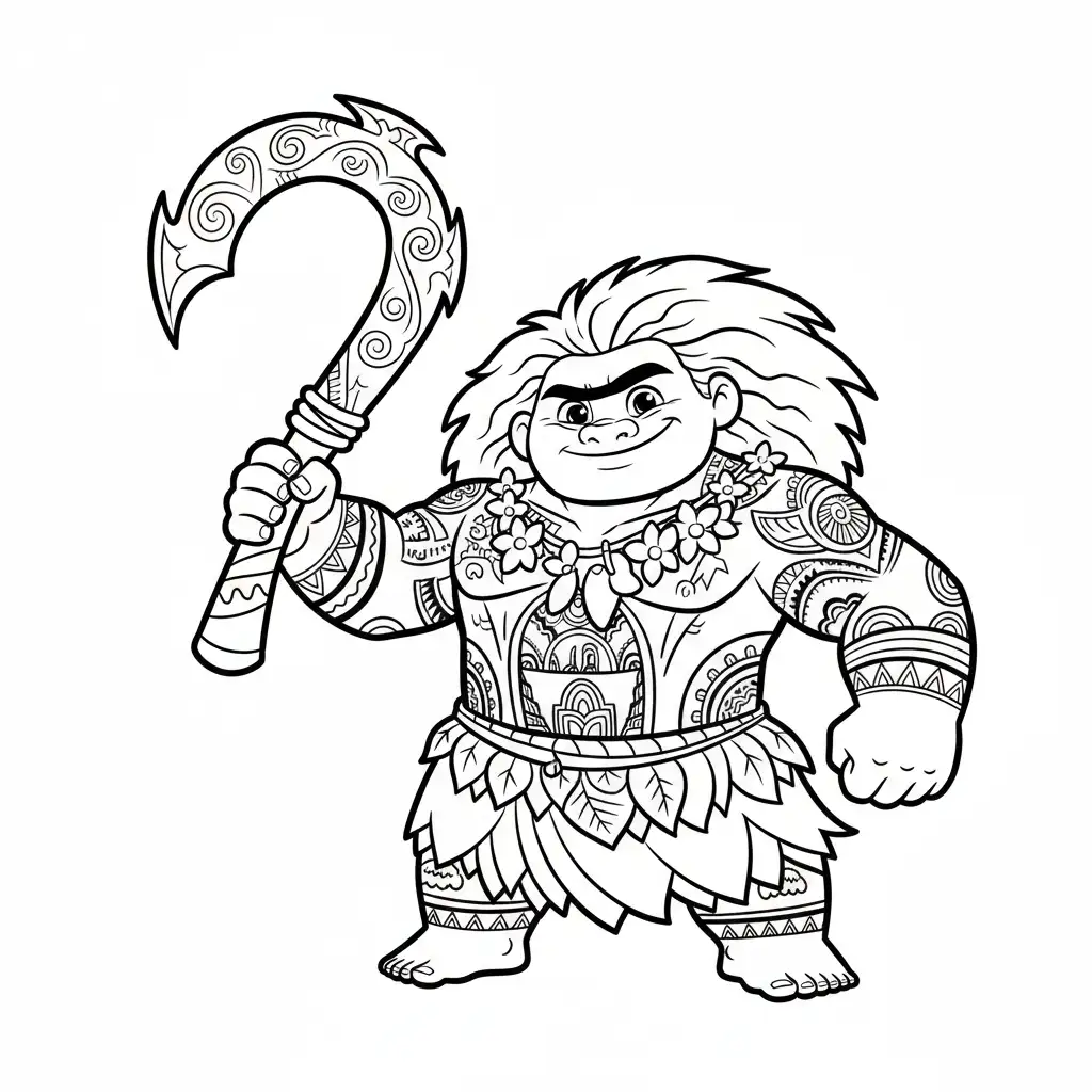 Moana para colorear para imprimir para niño de 12 años 1