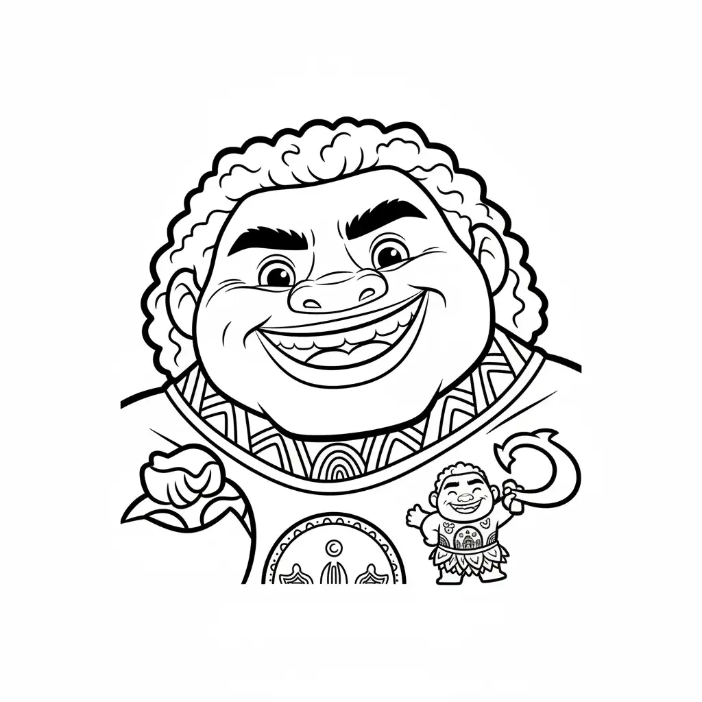 Moana para colorear para niño de 3 años 1