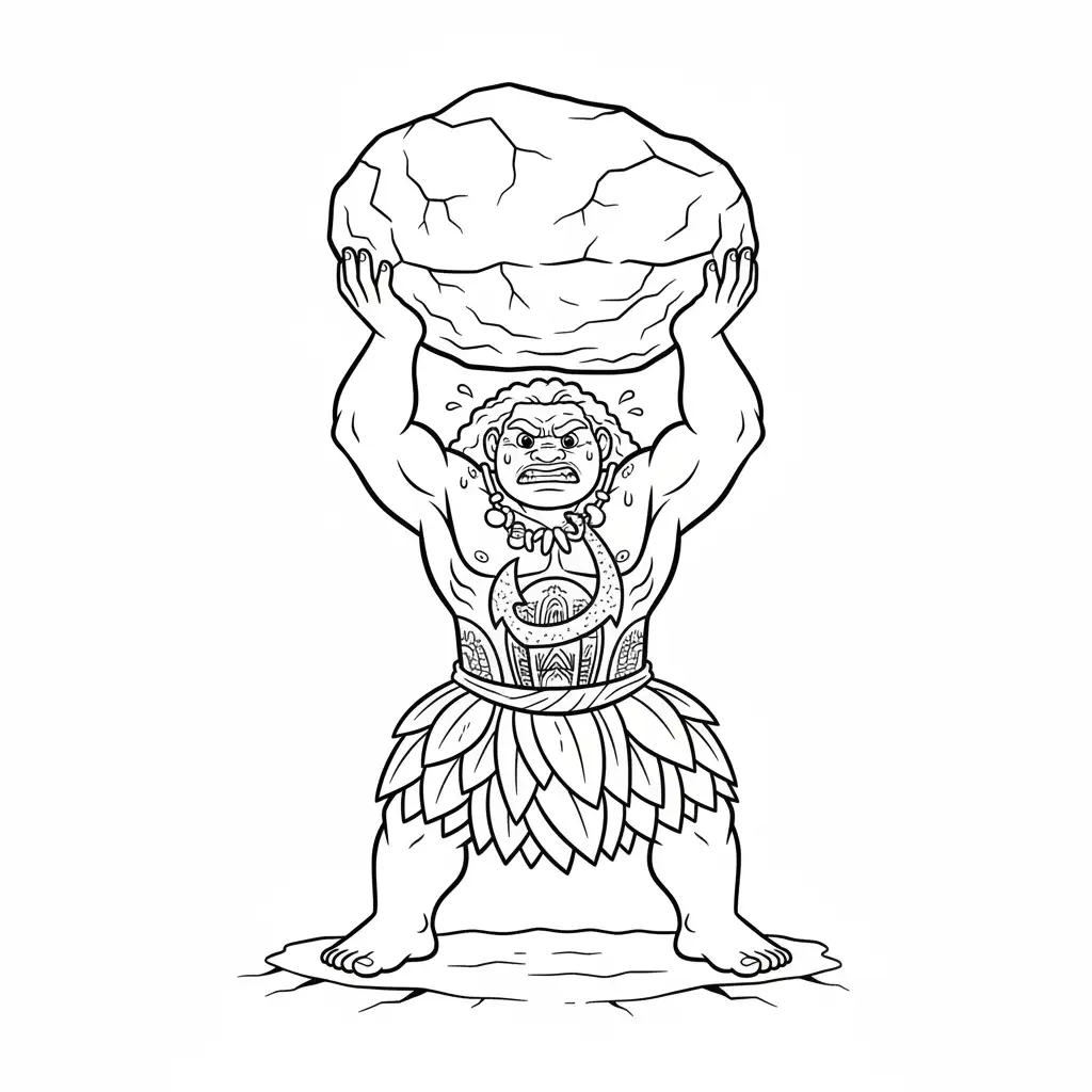 imprimir Moana para colorear para niño