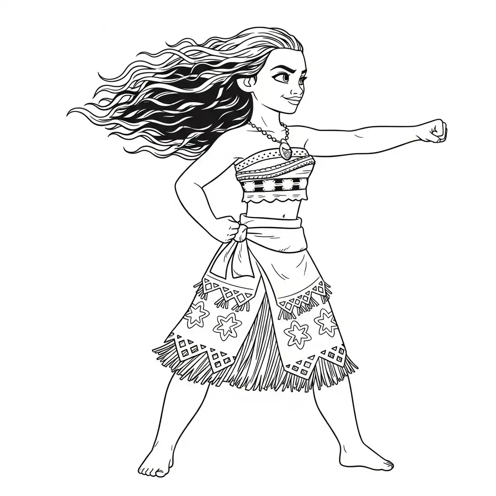 Moana para colorear para niño de 3 años