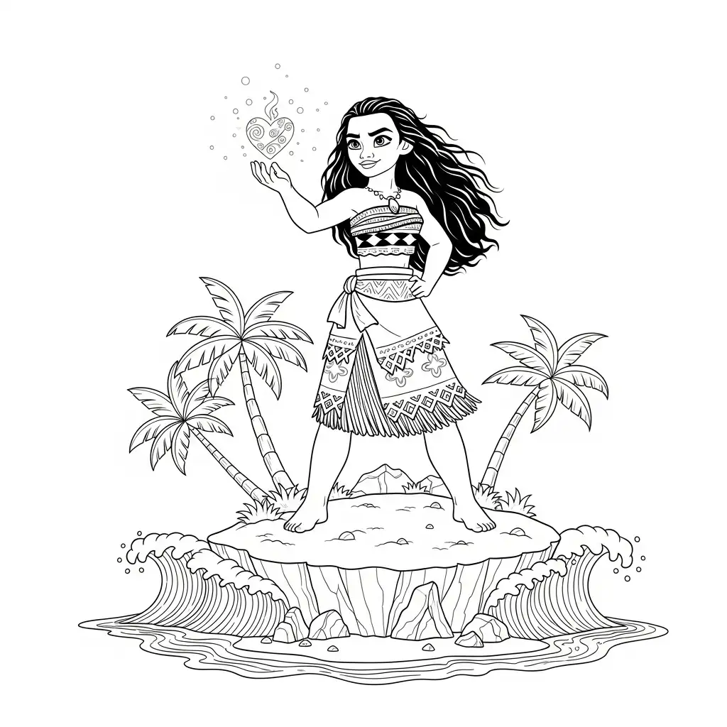 Moana para colorear para imprimir a4