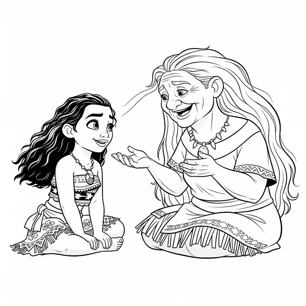 Moana para colorear para niño