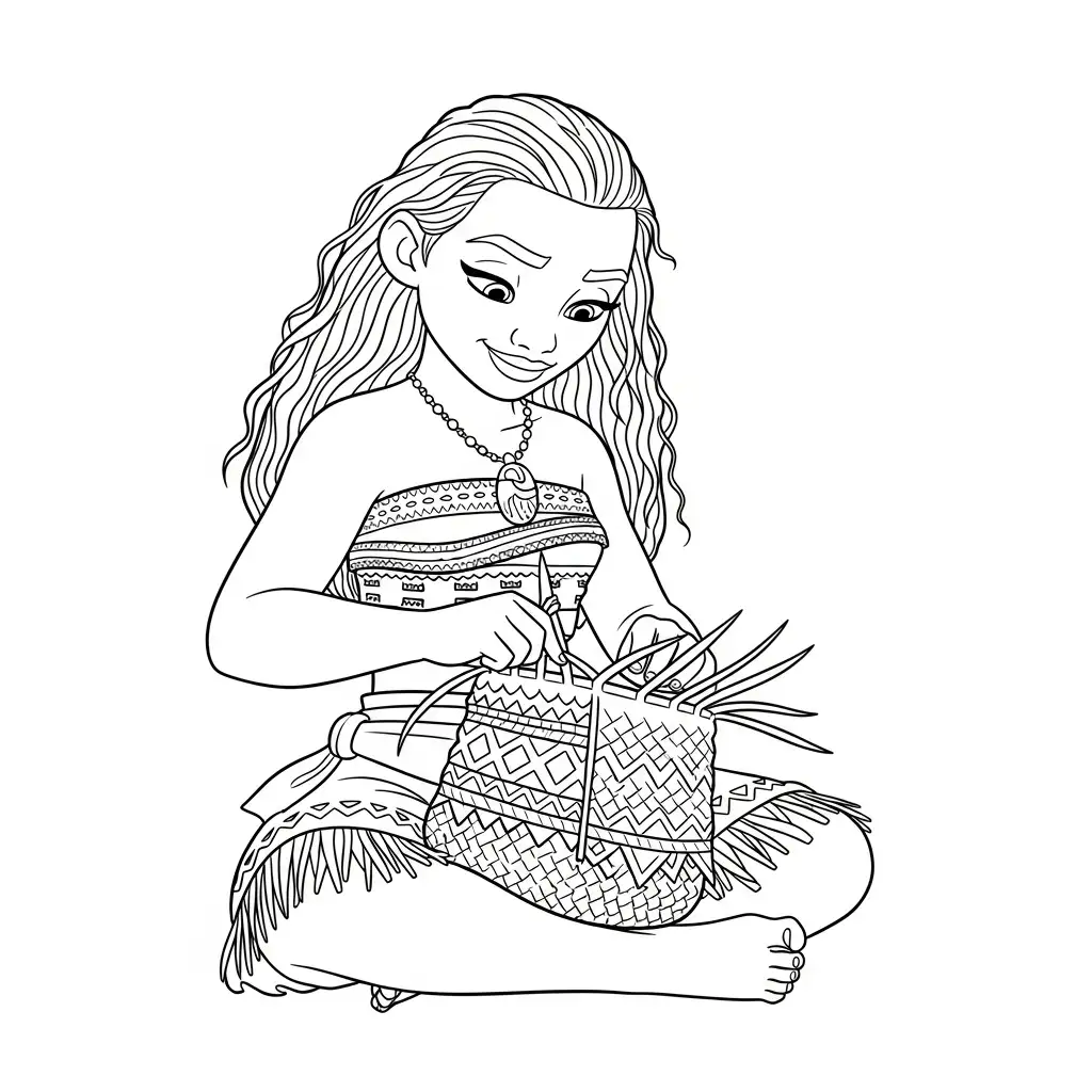 Moana para colorear para bebé para imprimir