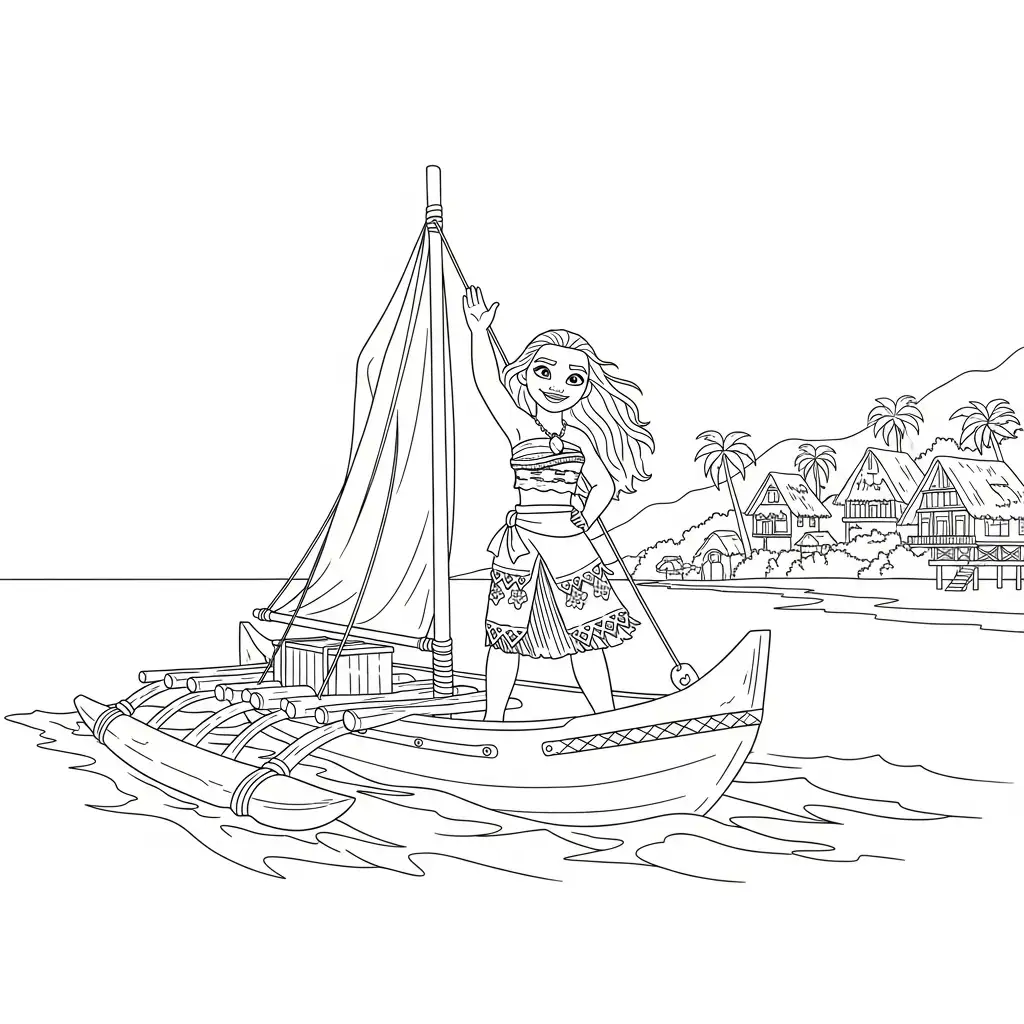 Moana para colorear para imprimir gratis