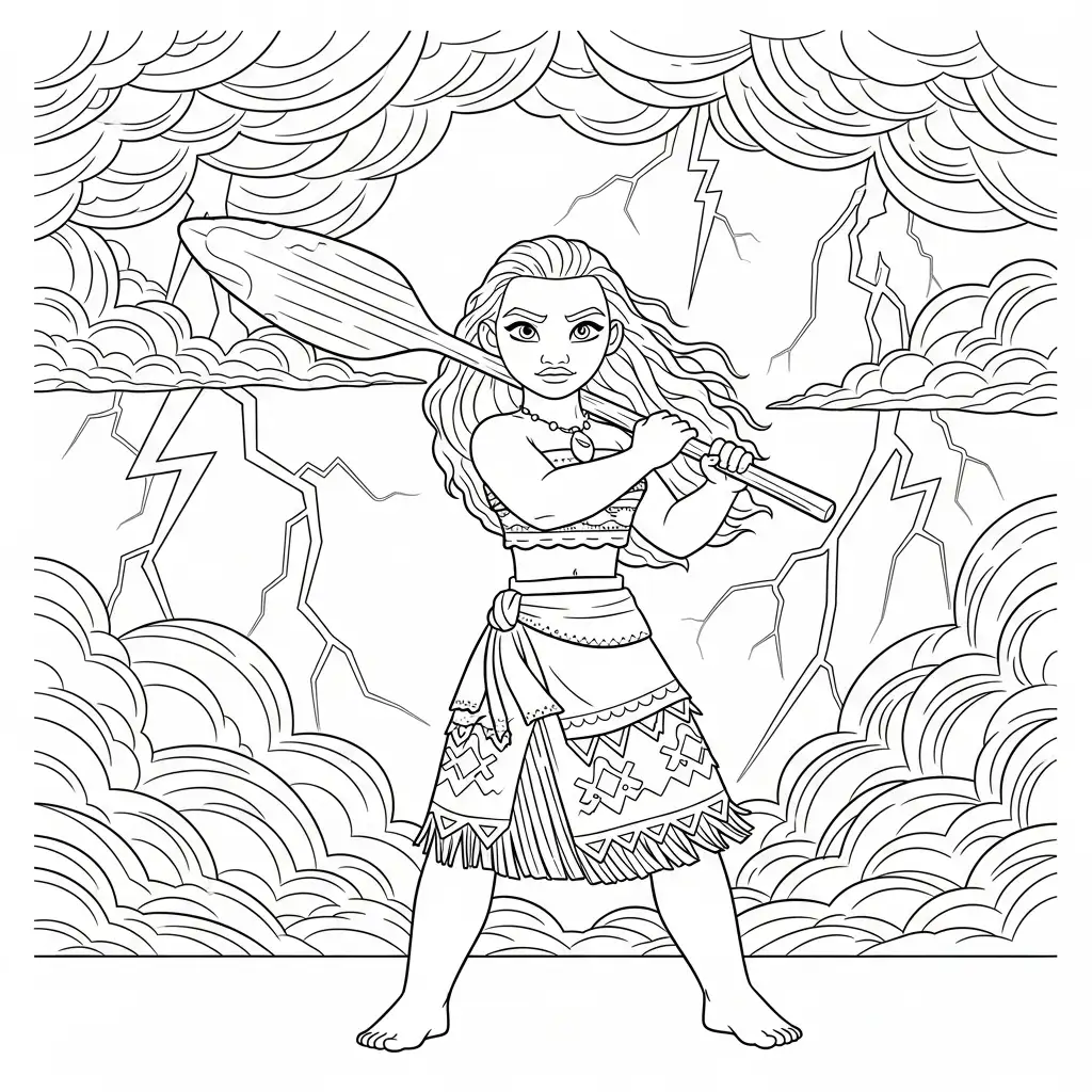 Moana para colorear para imprimir gratis 1