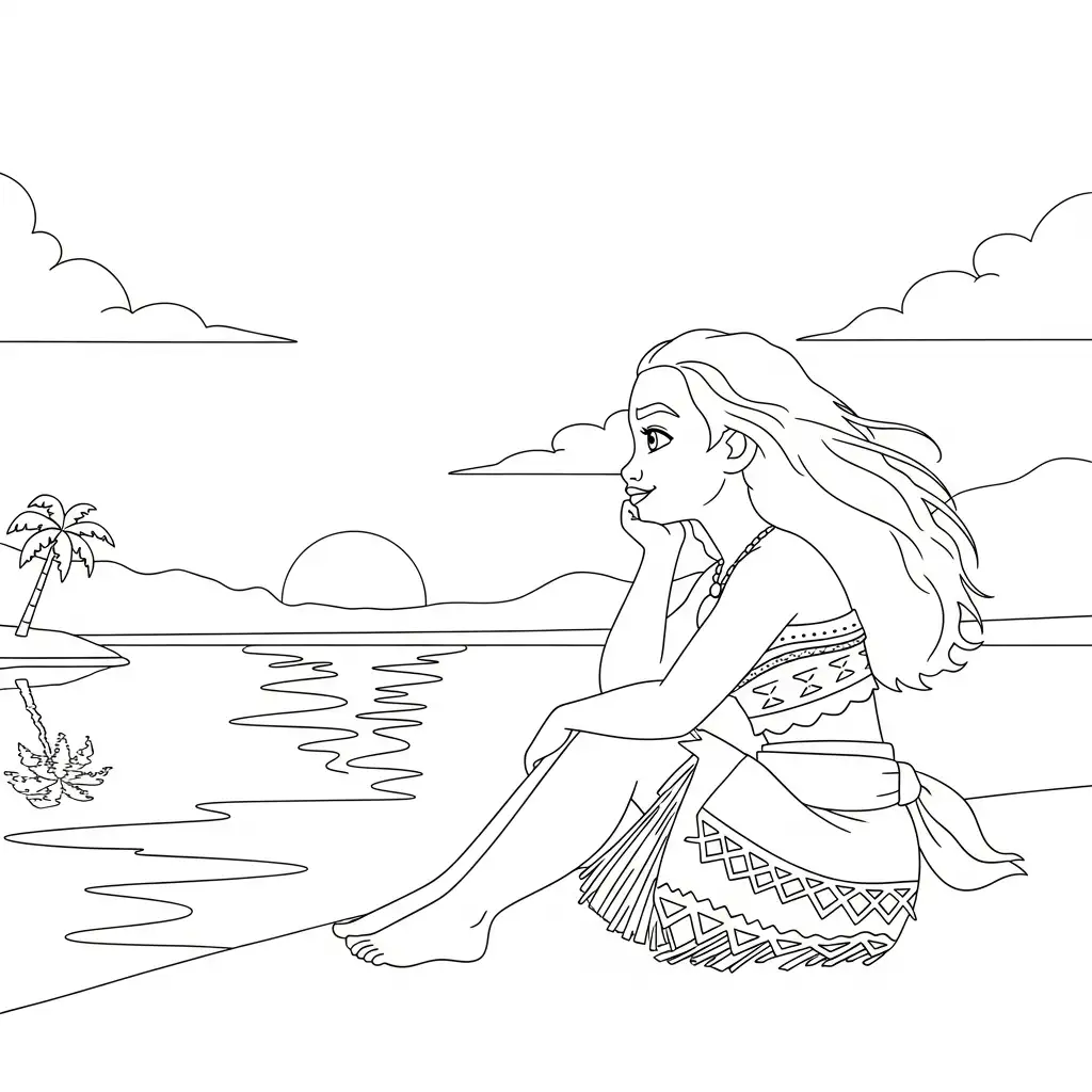 Moana para colorear para imprimir para niño de 9 años