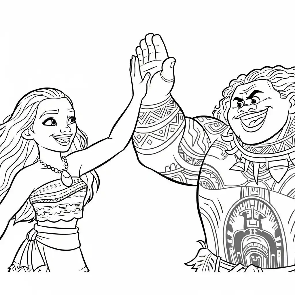 Moana para colorear para niños para imprimir gratis