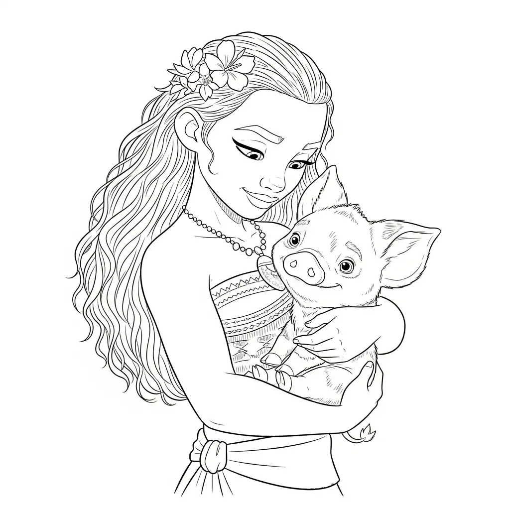 Moana para colorear para niño de 2 años